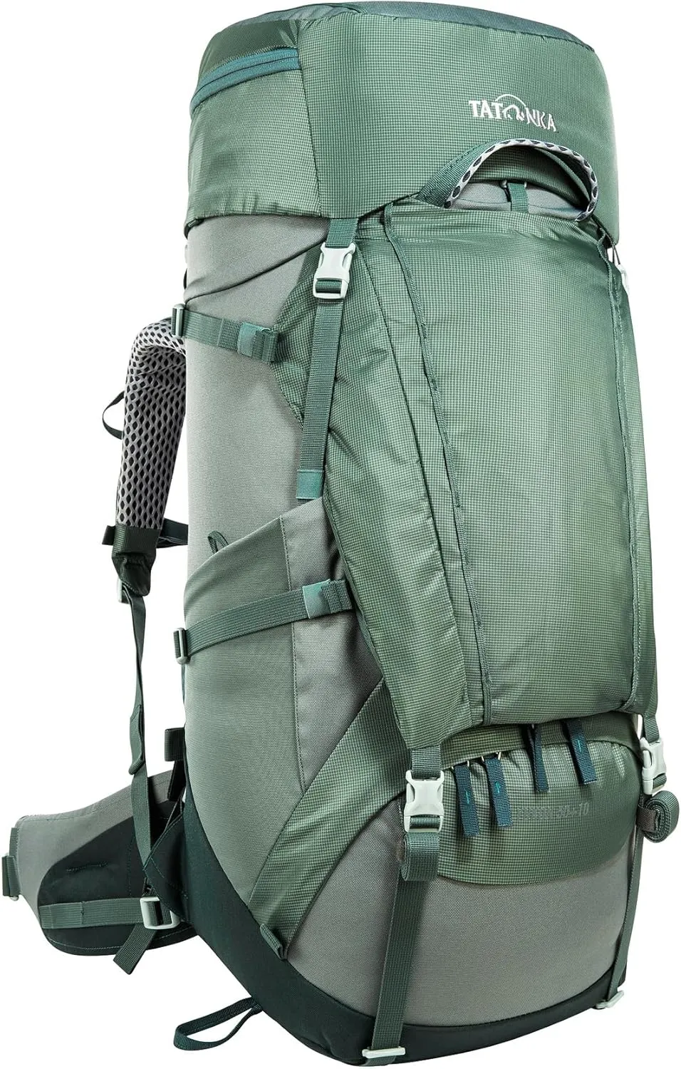 Tatonka Men Trekking Backpack with Front Opening, Sage Green, 50   10 Liter