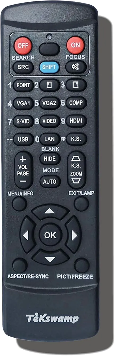 TeKswamp Video Projector Remote Control (Black) for Barco FLM R22 