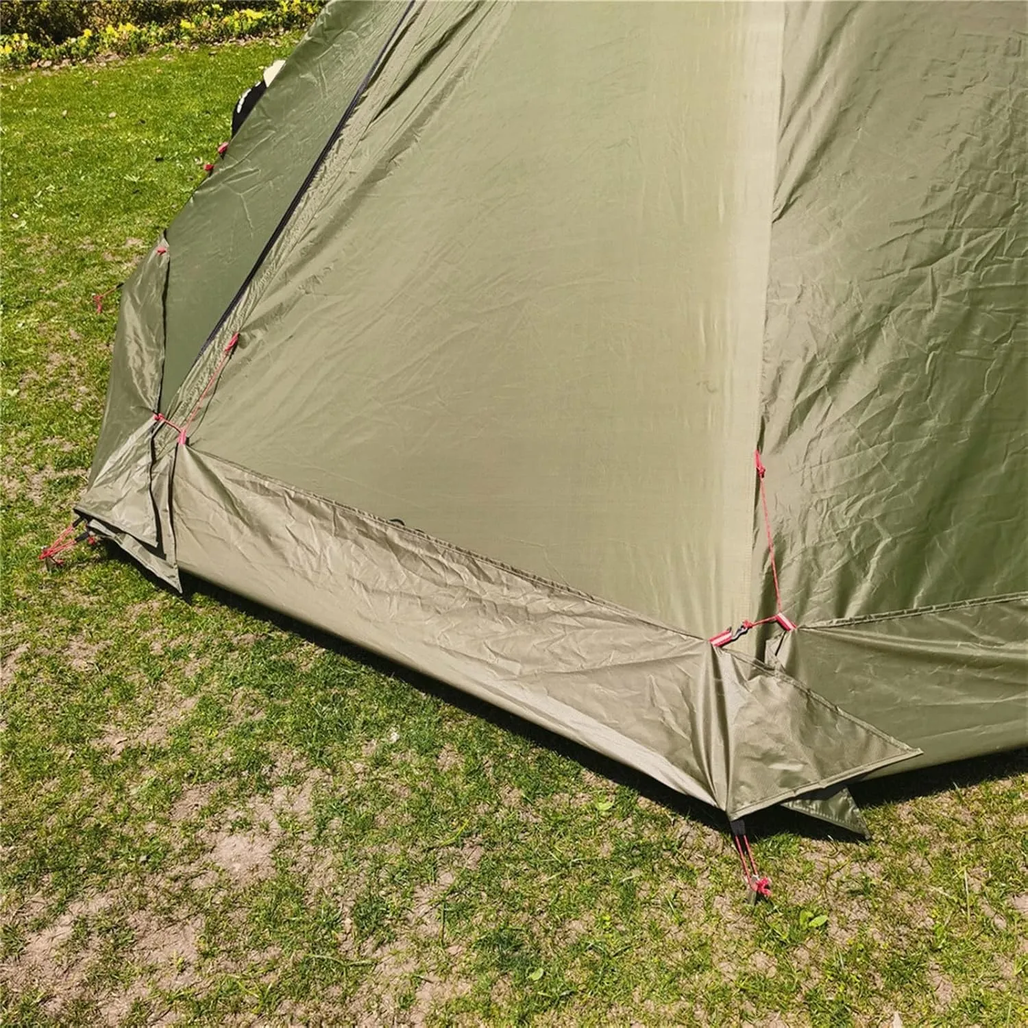 Tent Jungle Craft Pyramid Tent Chimney Ripstop Plaid Camping Backpack Tent Height 220cm Outdoor Winter Tent (Color : Green320*160cm) (Green400*220cm One Size)