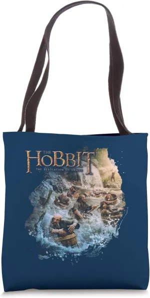 The Hobbit Barreling Down Tote Bag