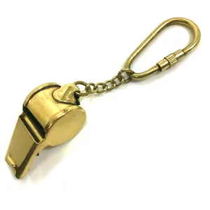 The Ventiano Brass Keychain Referee Whistle with Brass Carabiner Clip