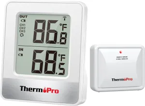 ThermoPro Indoor Outdoor Thermometer Wireless 500FT, Outside Greenhouse Thermometer with Temperature Sensor, Outdoor Thermometers for Patio Reptile House Home Baby Room Temperature Monitor