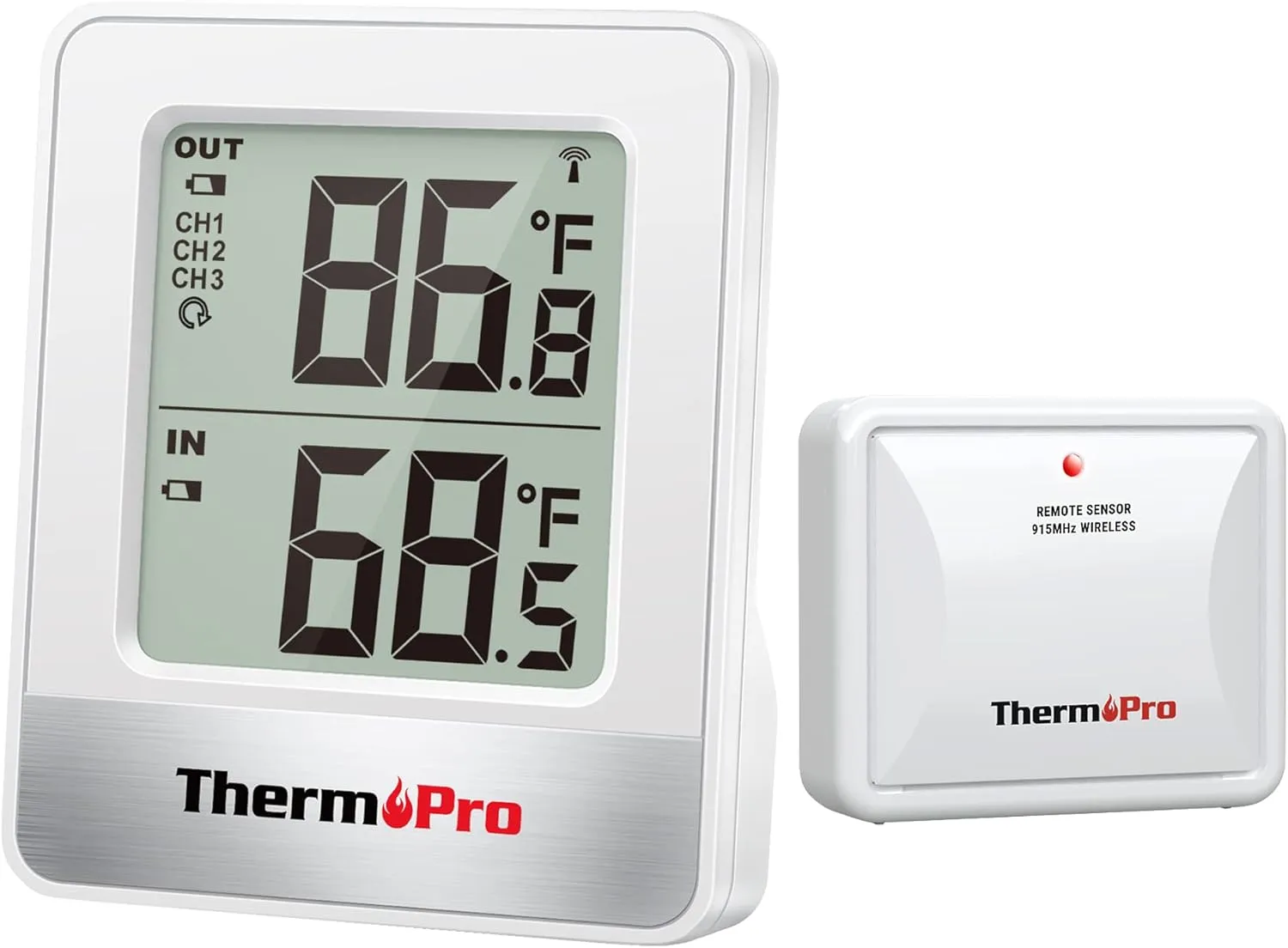 ThermoPro Indoor Outdoor Thermometer Wireless 500FT, Outside Greenhouse Thermometer with Temperature Sensor, Outdoor Thermometers for Patio Reptile House Home Baby Room Temperature Monitor