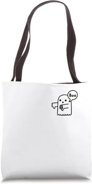 Thumbs Down Ghost Screaming Boo Disapproval Ghost Halloween Tote Bag