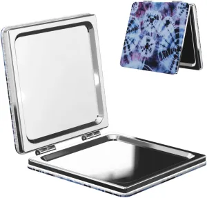 Tie Dye Abstract Swirl Women Small Makeup Mirror Compact Handheld Cosmetic Mirror for Purse Pocket