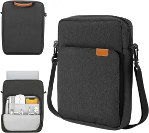 TiMOVO 9-11 Inch Tablet Sleeve Bag with Shoulder Strap for iPad 10th Gen. 10.9", iPad 9th/8th/7th Gen. 10.2", iPad Air 11/Air 5th/4th Gen. 10.9",Galaxy Tab A9 /A9 Plus 11", Black & Grey