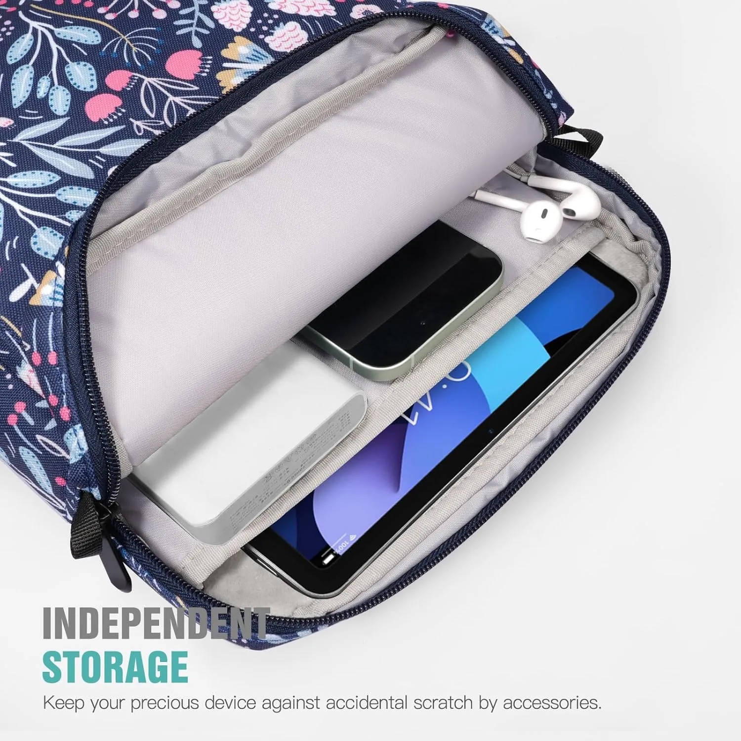 TiMOVO 9-11 Inch Tablet Sleeve Bag with Shoulder Strap for iPad 11-inch A16 2025, iPad 10th Gen. 10.9", iPad 10.2", iPad Air 11 Inch/5th/4th Gen. 10.9", Galaxy Tab A9 Plus 11", Colorful Flower