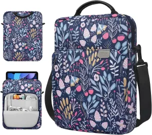 TiMOVO 9-11 Inch Tablet Sleeve Bag with Shoulder Strap for iPad 11-inch A16 2025, iPad 10th Gen. 10.9", iPad 10.2", iPad Air 11 Inch/5th/4th Gen. 10.9", Galaxy Tab A9 Plus 11", Colorful Flower