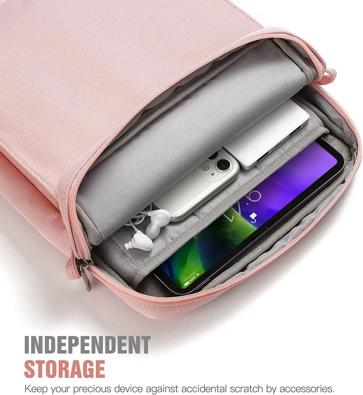 TiMOVO 9-11 Inch Tablet Sleeve Bag with Shoulder Strap for iPad 11-inch A16 2025, iPad 10th Gen. 10.9", iPad 9th/8th/7th Gen. 10.2", iPad Air 11/5th/4th Gen. 10.9", Galaxy Tab A9 Plus 11", Pink