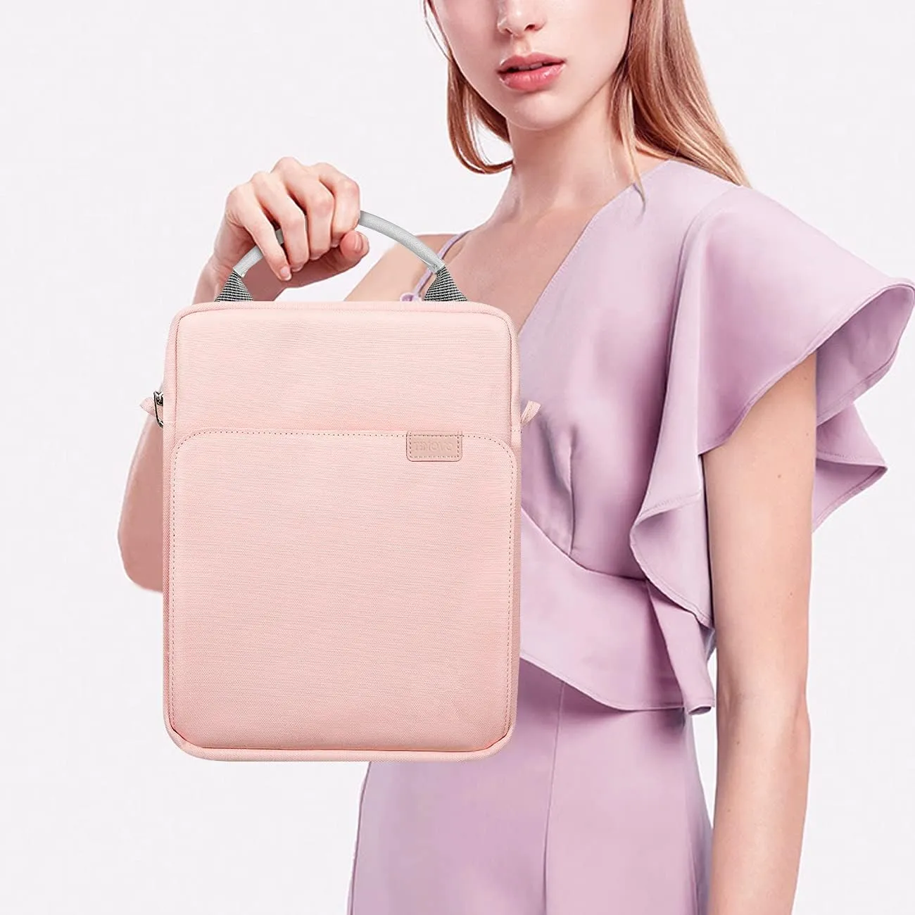 TiMOVO 9-11 Inch Tablet Sleeve Bag with Shoulder Strap for iPad 11-inch A16 2025, iPad 10th Gen. 10.9", iPad 9th/8th/7th Gen. 10.2", iPad Air 11/5th/4th Gen. 10.9", Galaxy Tab A9 Plus 11", Pink