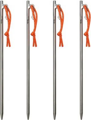 TiTo Titanium Tent Pegs Stakes Lightweight Snowfield Grassland Heavy Duty Tent Nails for Outdoor Camping Hiking and Plant Support Garden Stakes 4pcs/6pcs (8×300mm-4pcs)