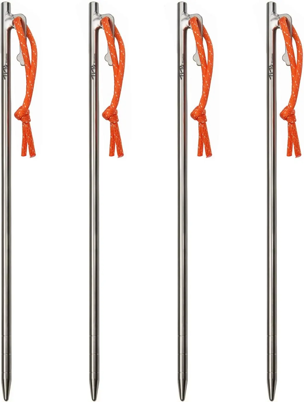 TiTo Titanium Tent Pegs Stakes Lightweight Snowfield Grassland Heavy Duty Tent Nails for Outdoor Camping Hiking and Plant Support Garden Stakes 4pcs/6pcs (8×300mm-4pcs)
