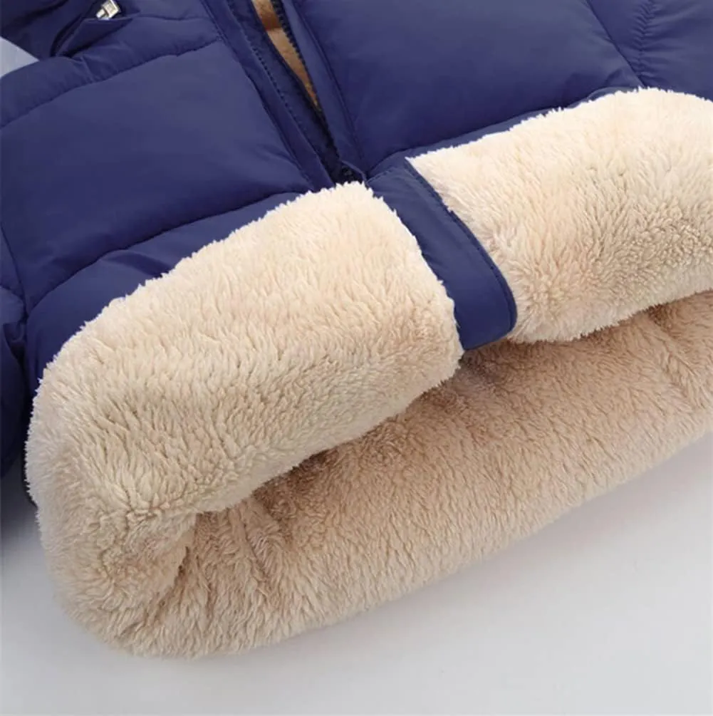 Toddler Baby Hooded Down Jacket Boys Girls Kids Thicken Warm Winter Coat Outerwear 1-7t