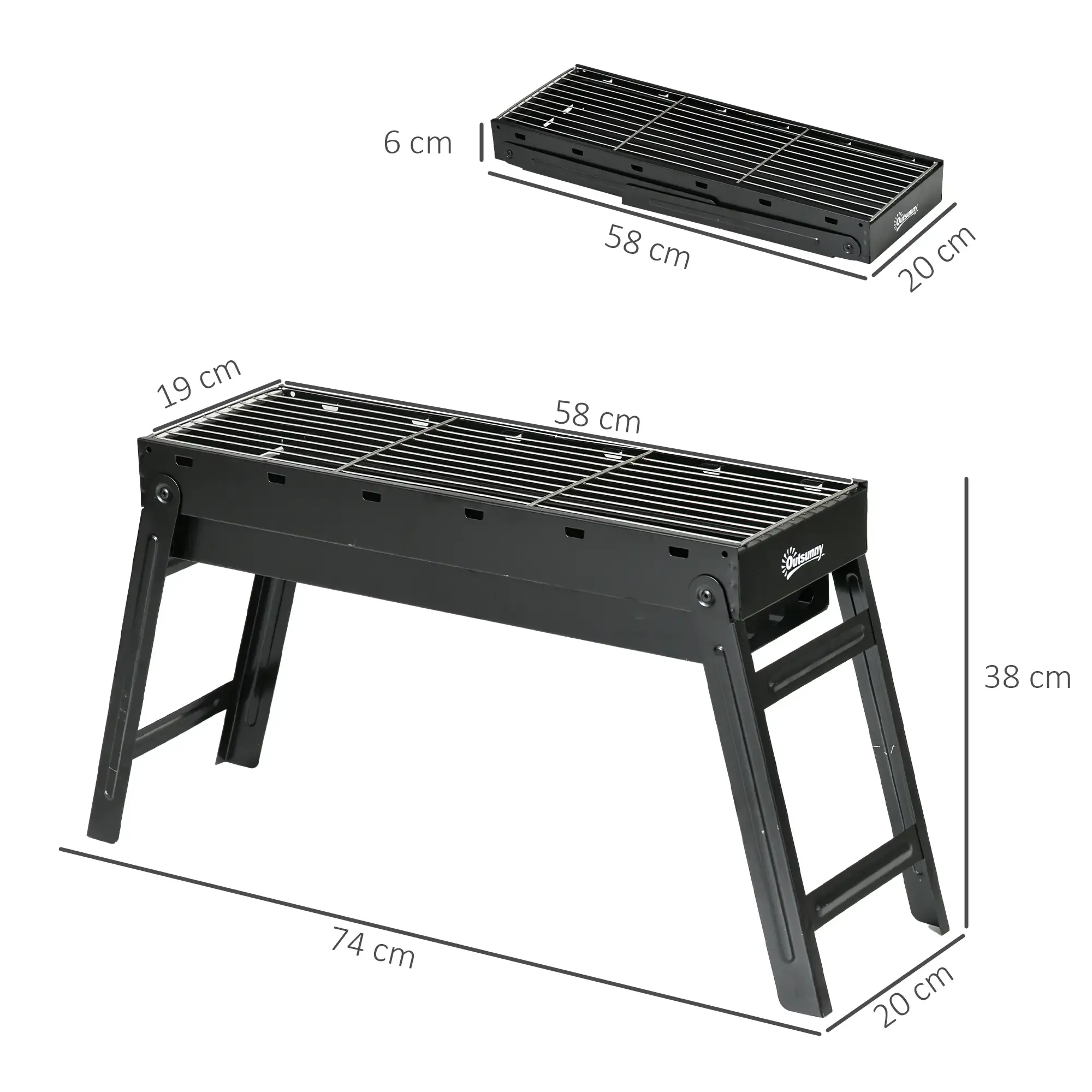 Top-tier - Outsunny Charcoal Foldable Trusted platform Grill Black