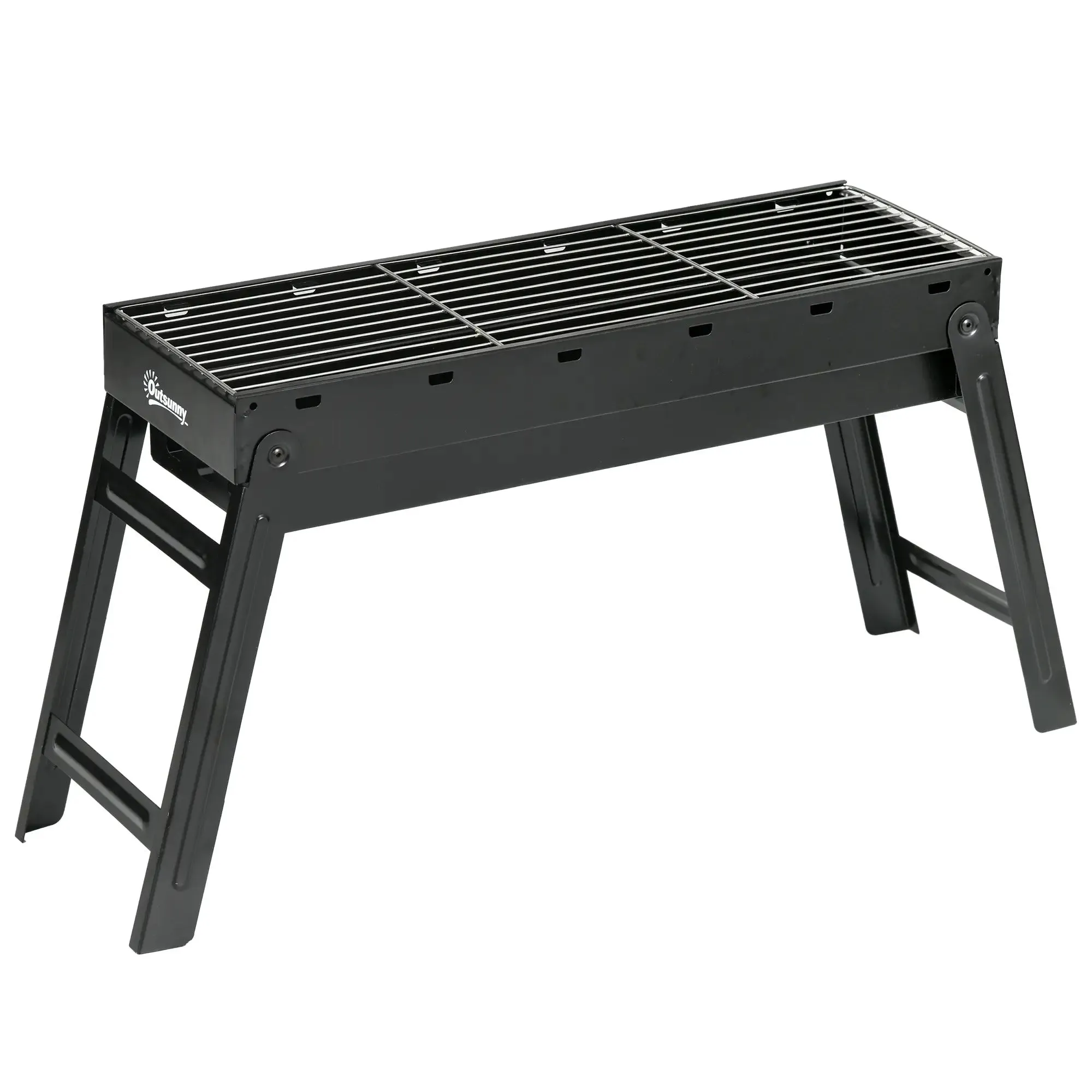 Top-tier - Outsunny Charcoal Foldable Trusted platform Grill Black