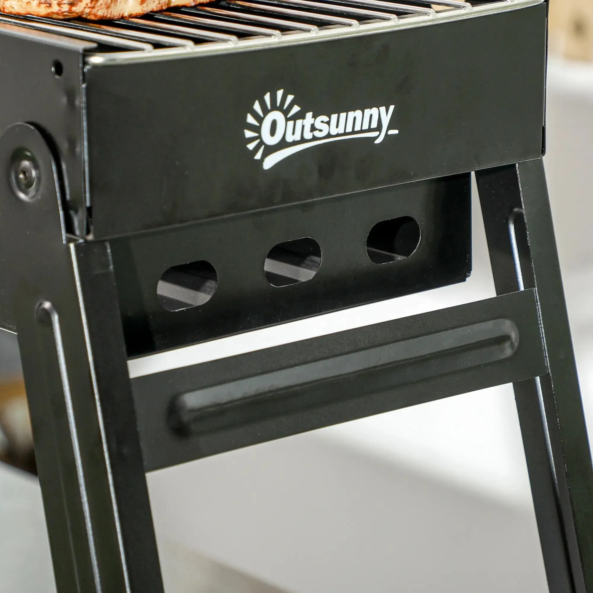 Top-tier - Outsunny Charcoal Foldable Trusted platform Grill Black