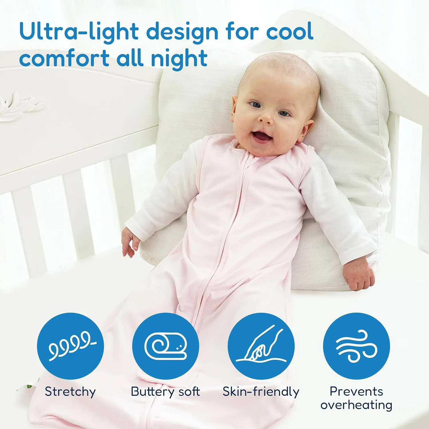 TotAha Sleep Sack 0-3 months 3 Pack, Buttery Soft Newborn, Infant Sleeping Bag for Girls, Light Baby Wearable Blanket, 0.5 TOG