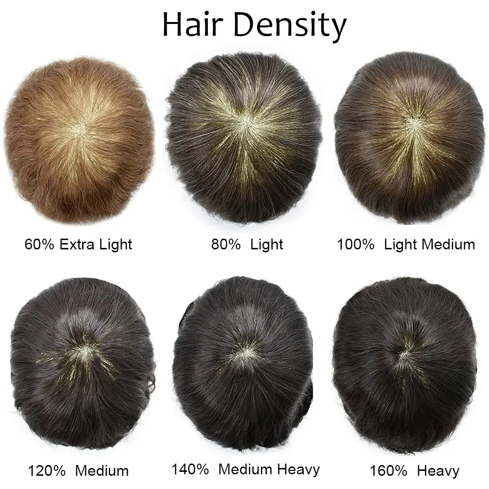 Toupee For Men Thin Skin 0.04MM Mens Toupee 100% European Human Hair System For Men V-loop Invisible Hairline Mens Hair Piece 7X9-90% light density#18 MEDIUM BLONDE