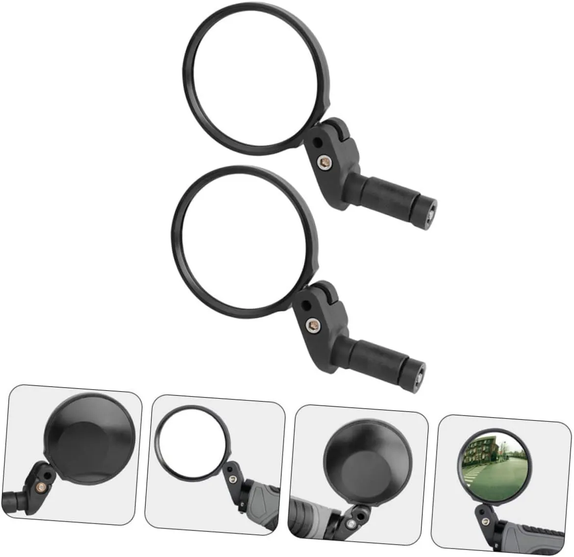Toyvian 2sets 2pcs Adjustable Rearview Mirrors for Bike Scooter Durable Handlebar Reflective Mirrors Easy Installation Viewing Angle Fits Handlebars 2pcs*2