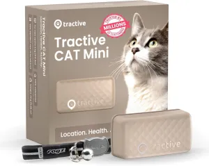 Tractive GPS Cat Tracker (6.5 lbs ), Real-time Pet Location Tracker, Health & Wellness Alerts, Battery Life Up to 7 Days, Breakaway Cat Collar Included (Brown)