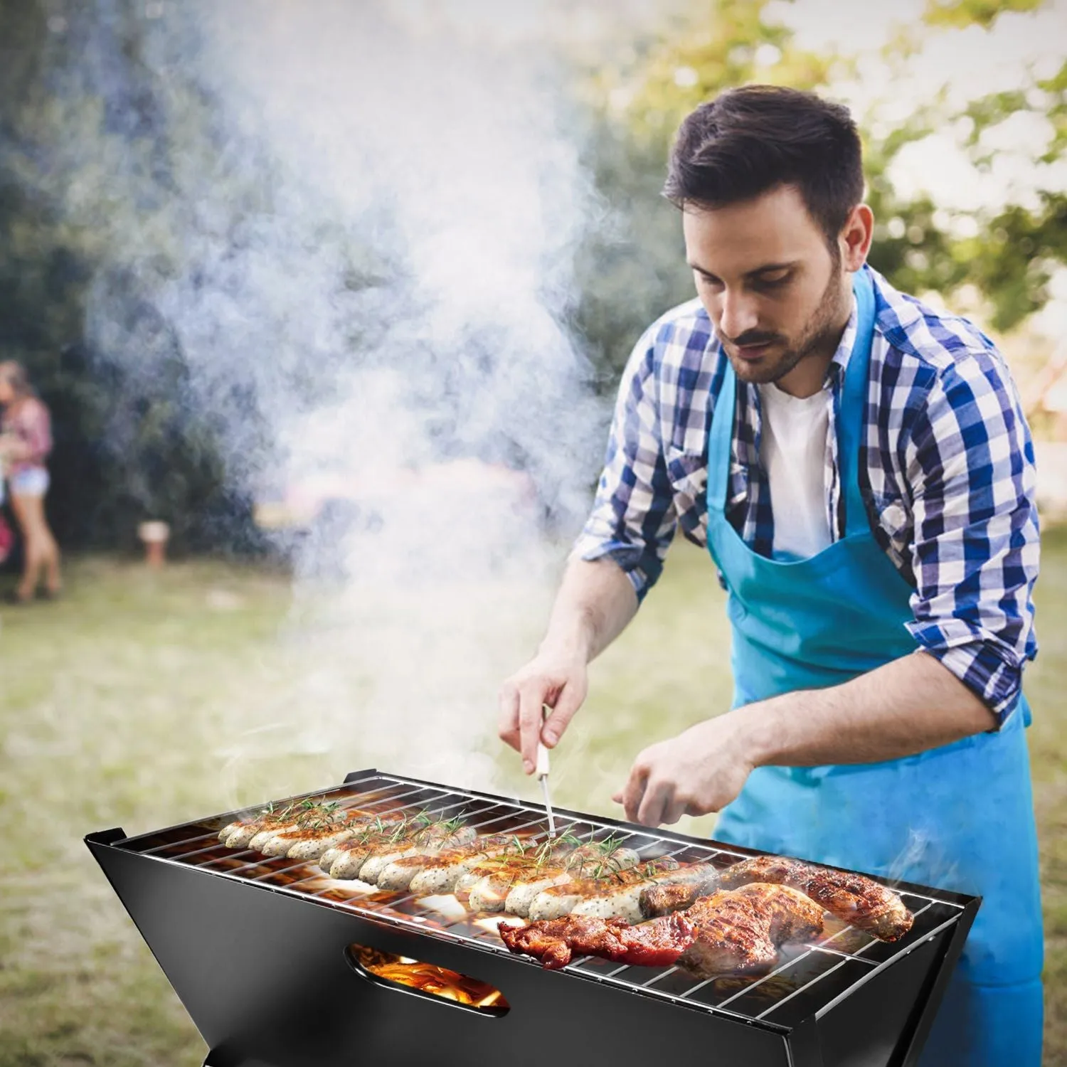 Travel Barbecue for Outdoor Backyard RV Travel Full assortment BBQ BBQ Garden Grill Camping Portable Camping Foldable Picnic Intuitive Grill