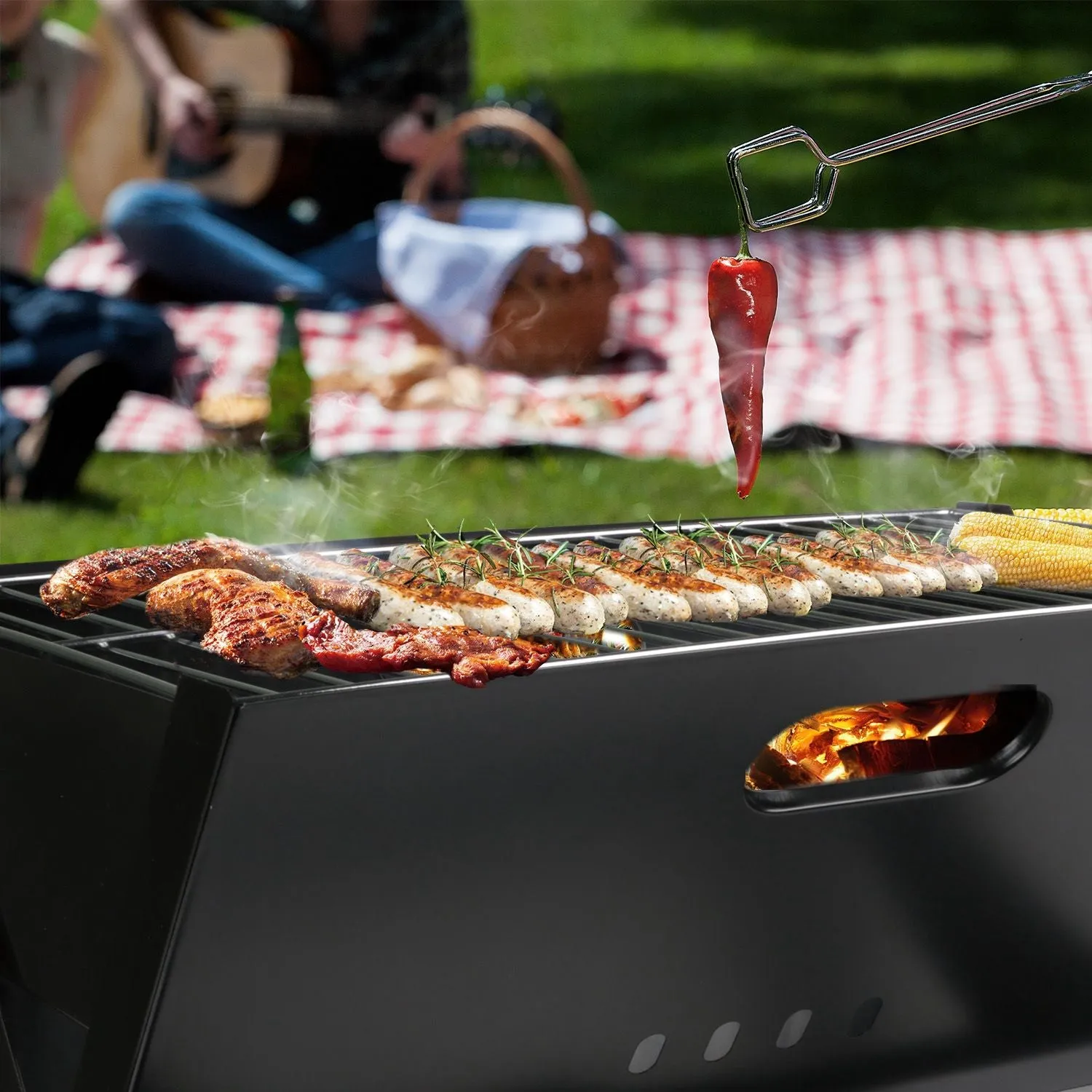Travel Barbecue for Outdoor Backyard RV Travel Full assortment BBQ BBQ Garden Grill Camping Portable Camping Foldable Picnic Intuitive Grill