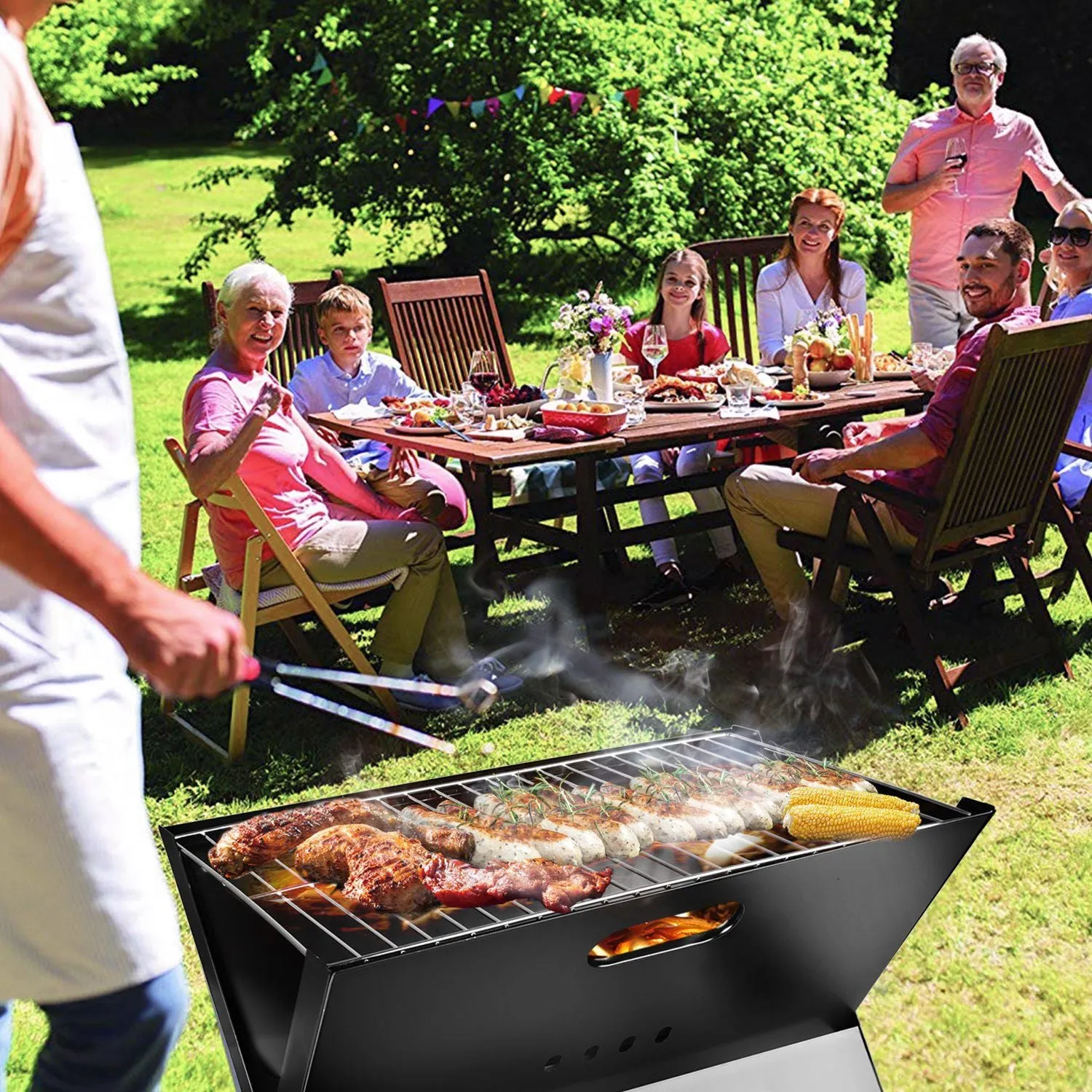 Travel Barbecue for Outdoor Backyard RV Travel Full assortment BBQ BBQ Garden Grill Camping Portable Camping Foldable Picnic Intuitive Grill