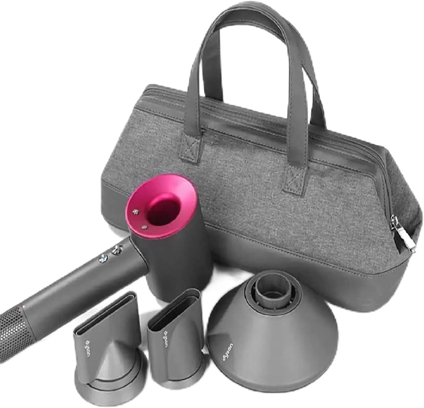 Travel Case for Dy-son Supersonic Hair Dryer Styler Accessories Protection Organizer (Dark Gray)