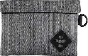 Travel Cosmetic Bag - Resealable Pouch Bag with Charcoal & Synthetic Filter - 0.25L Water Proof Pouch 6” x 4.5" (Striped Dark Grey)