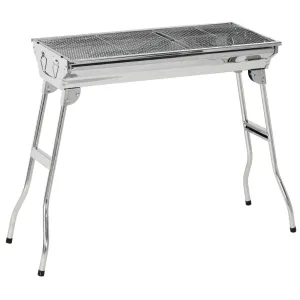 Travel Grill Outdoor Pan, BBQ Grill, Charcoal Portable Cooking, Rack, Steel Picnic, Detailed Backyard Complete range Stainless with Shelves, Party, Tailgating and Hooks Folding Grill Camping, for