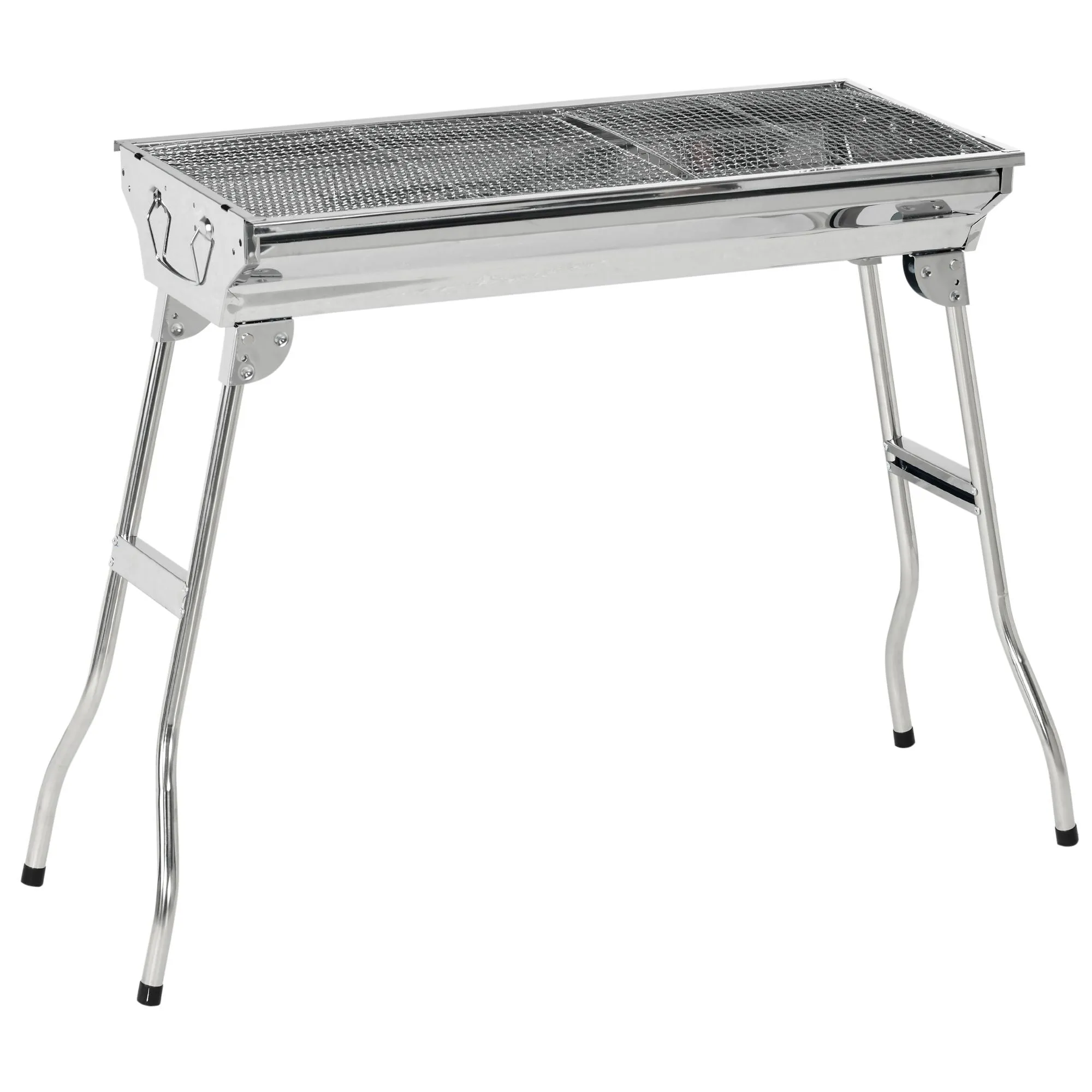 Travel Grill Outdoor Pan, BBQ Grill, Charcoal Portable Cooking, Rack, Steel Picnic, Detailed Backyard Complete range Stainless with Shelves, Party, Tailgating and Hooks Folding Grill Camping, for