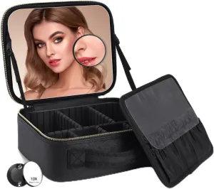 Travel Makeup Bag Make up Case with Mirror Cosmetic Makeup Box Organizer Vanity Case for Women Beauty Tools Accessories