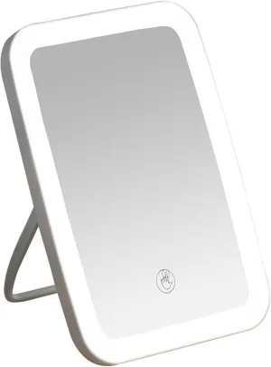 Travel Makeup Mirror, USB Rechargeable LED Lighted Makeup Travel Mirror Portable Compact Vanity Mirror Dimmable Touch Screen