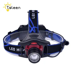 TSLEEN 1PC COB LED Headlamp LED Head Torch Flashlight Waterproof Outdoors Lanterna With Headband 2x18650 AA Battery 3 Modes USB