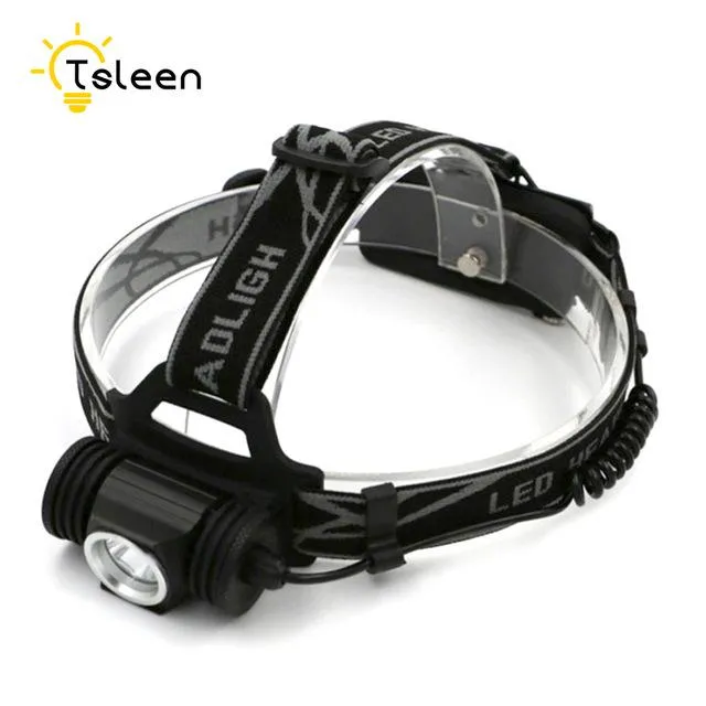 TSLEEN Free Shipping! Rechargeable LED Headlamp Waterproof Camping Flashlight With USB 18650 Battery Head Torch Lamp Night Light