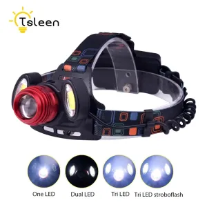 TSLEEN Mini 4 Modes Waterproof COB LED LED Head Torch Flashlight Outdoors  Headlamp Lanterna With Headband Use 18650 AAA Battery