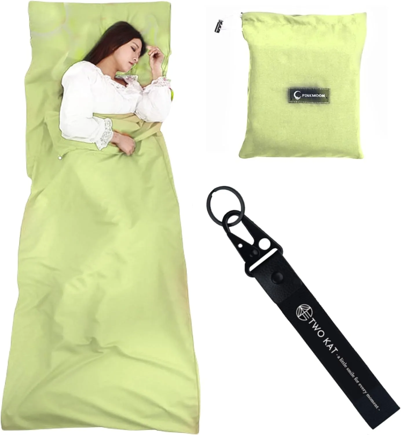 Two KAT Packable Ultralight Travel Sleeping Bag Liner, Lightweight Portable Compact Sleep Sack Sheet for Outdoor Camping Hiking Picnic Hotel