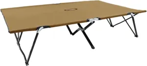 Two Person Folding Sun Lounger Taupe Steel Outdoor Seat