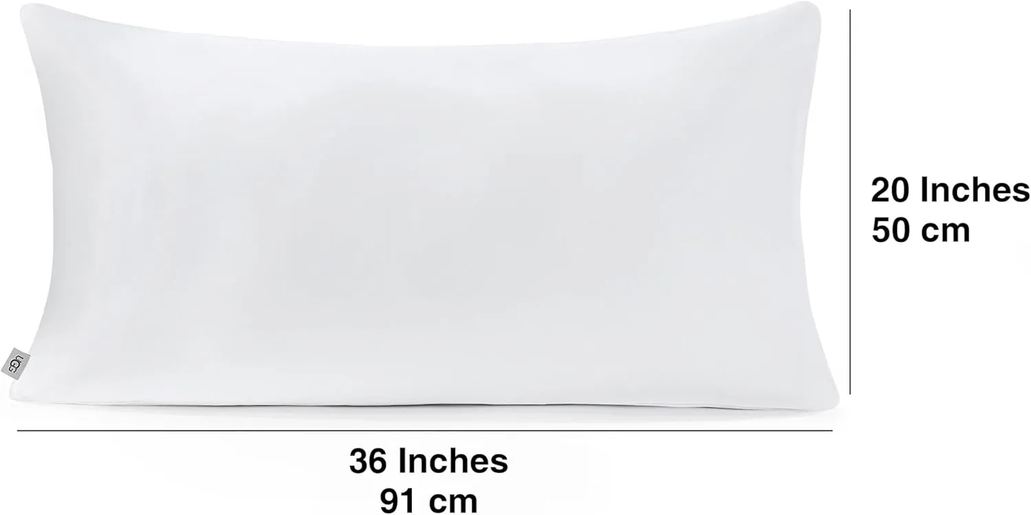 UGG Danielle Cooling King Size Hypoallergenic Down Alternative Luxury Hotel Bed Pillow for Stomach Back or Side Sleeper with Machine Washable Cover, 20-inch x 36-inch, White