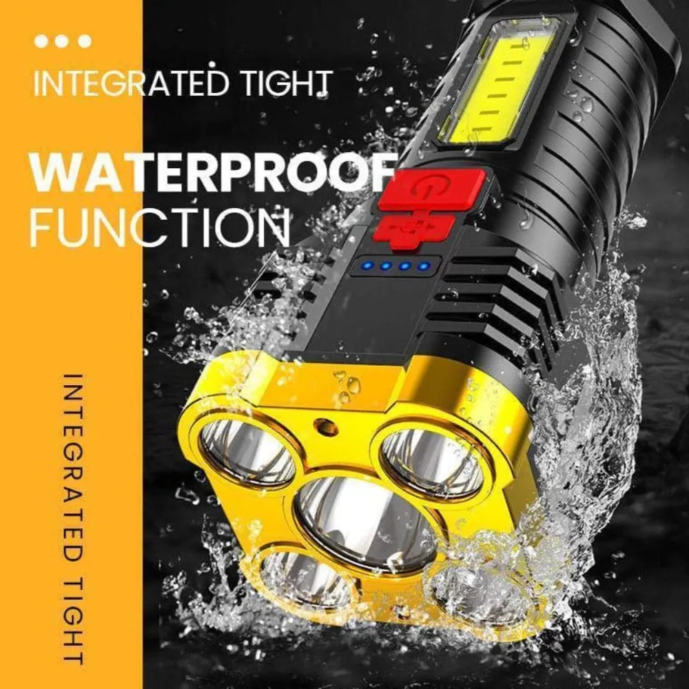 Ultra Bright Waterproof Outdoor LED Flashlight with Side Lamp