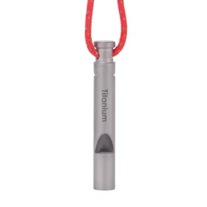 Ultralight Titanium Camping Whistle - Emergency Whistle with Cord for Survival, Hiking, and Exploring