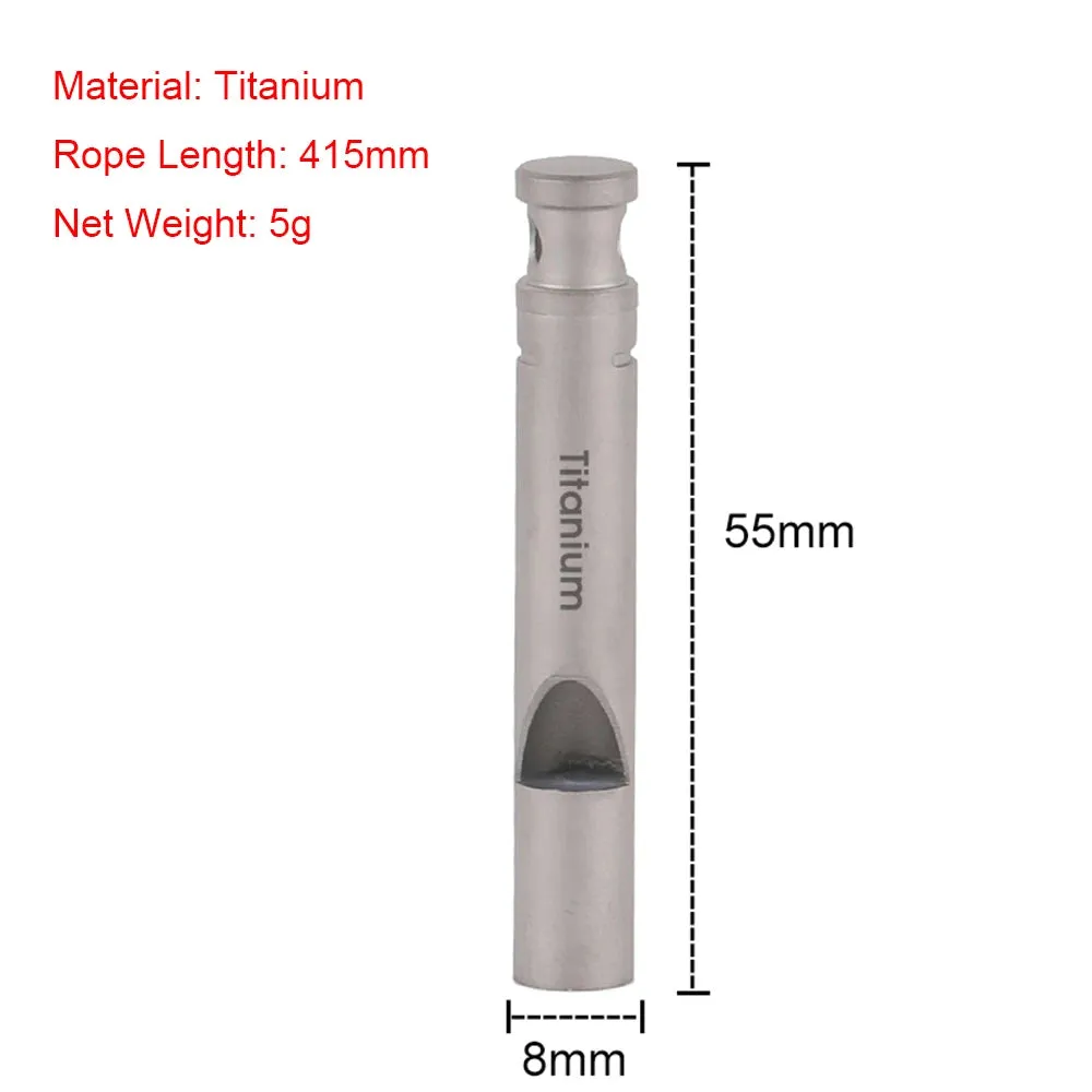 Ultralight Titanium Camping Whistle - Emergency Whistle with Cord for Survival, Hiking, and Exploring