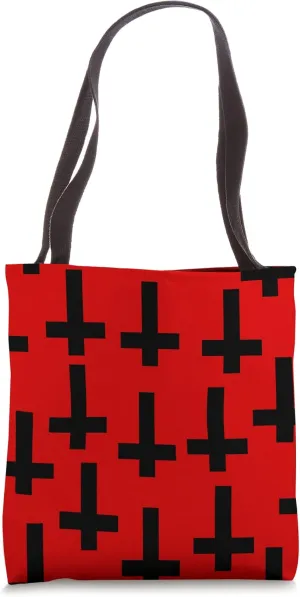 unholy upside down cross red Tote Bag