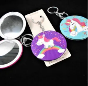 Unicorn Compact Mirror Keychain