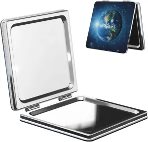Universe Space Earth Blue Mini Makeup Mirror Portable Pocket Cosmetic Mirror Folding Compact Mirror