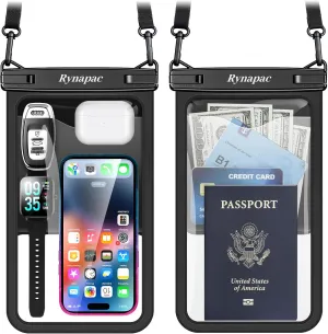 [Up to 10"] Large Waterproof Phone Pouch Bag - 2 Pack Waterproof Phone Case for iPhone 16 15 14 Pro Max Galaxy S24 S23 Ultra, IPX8 Cellphone Water Protector Pouch Beach Essentials Travel Must Haves