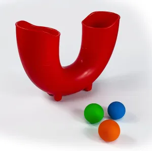 Upgraded Skill Game Toy with 3 Juggling Balls – Fun Indoor & Outdoor Gift for Kids, Teens, and Adults – Develops Motor Skills, Perfect for Boys and Girls Aged 6  (Red)
