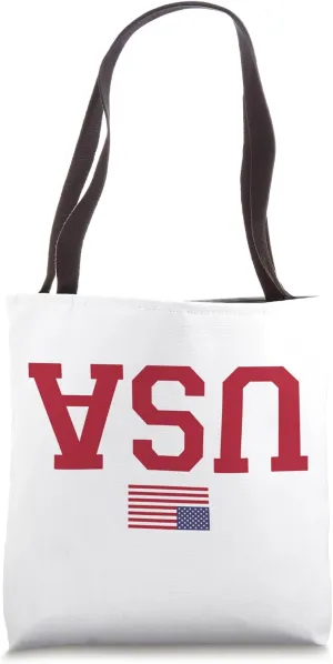 Upside Down USA Flag In Distress US Constitution USA Pride Tote Bag