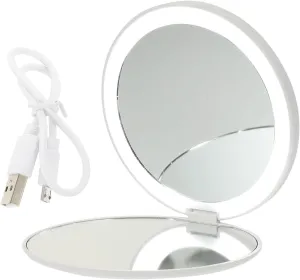 Vaguelly 1 Set Small Portable LED Makeup Mirror with Light Rechargeable Travel Vanity Mirror for Outdoor Use Lightweight Handheld Design for Easy Makeup Application and Touch Ups
