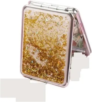 Vanity Mirror Pocket Makeup Mirror Creative Cosmetic Compact Mirrors with Flowing Sparkling Sand Can